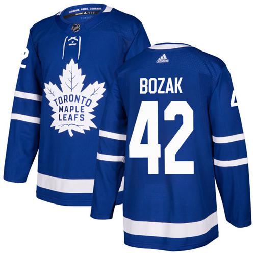 Adidas Men Toronto Maple Leafs 42 Tyler Bozak Blue Home Authentic Stitched NHL Jersey